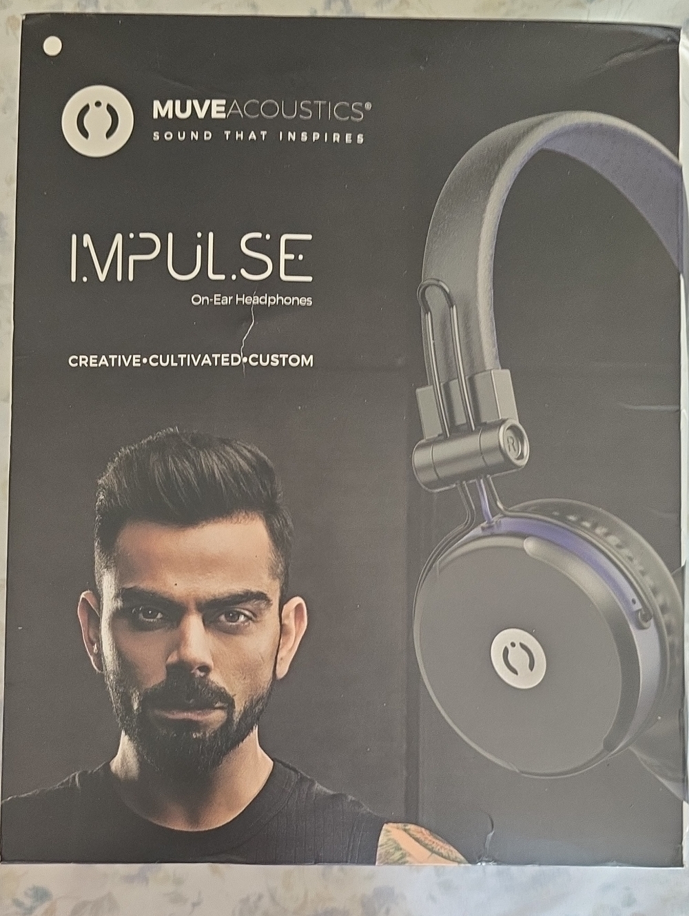 Muve Acoustics Impulse On-Ear Headphones — Black with Blue Accents